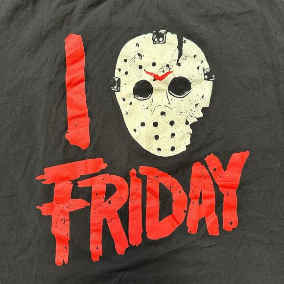 Friday The 13th Horror T-Shirt Jason I Love Friday Black Tee Size XL - Picture 2 of 4